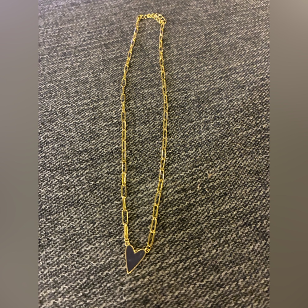 Uncommon James Gold and Navy Heart Necklace